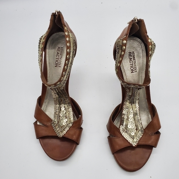 Kenneth Cole Reaction Knowingly Heels Women's 8.5M Shoes Brown - Picture 7 of 16